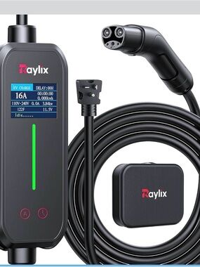 2026 Upgraded Level 1&2 Portable EV Charger, 8-16Amp Adjustable Current & Timer